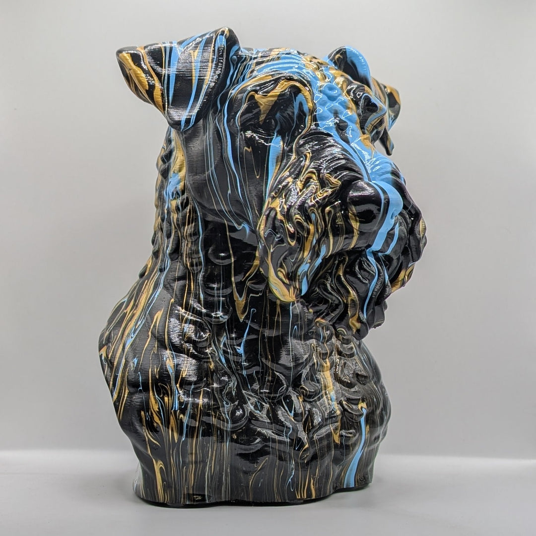 Kerry Blue Terrier Head – Hand Painted