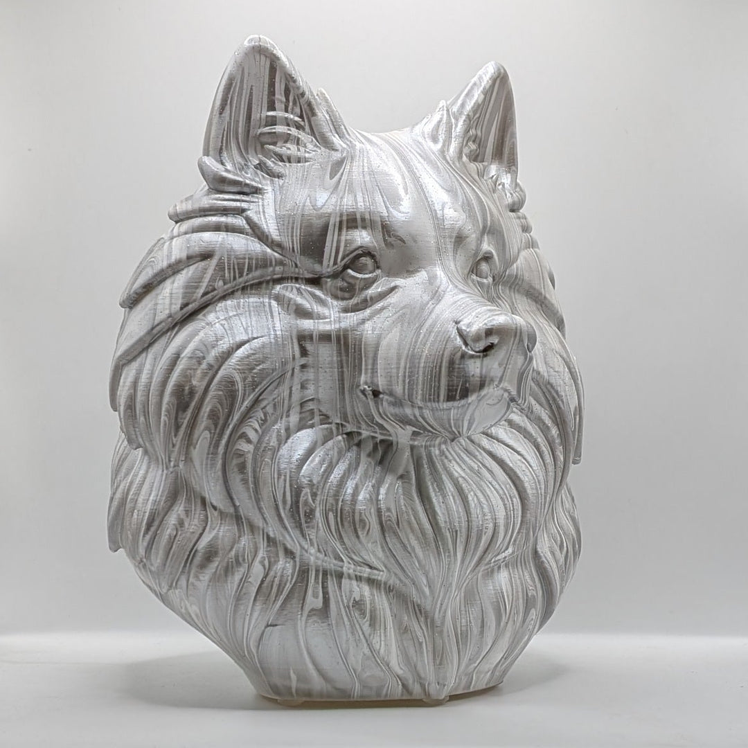Wolf Spitz Head – Hand Painted