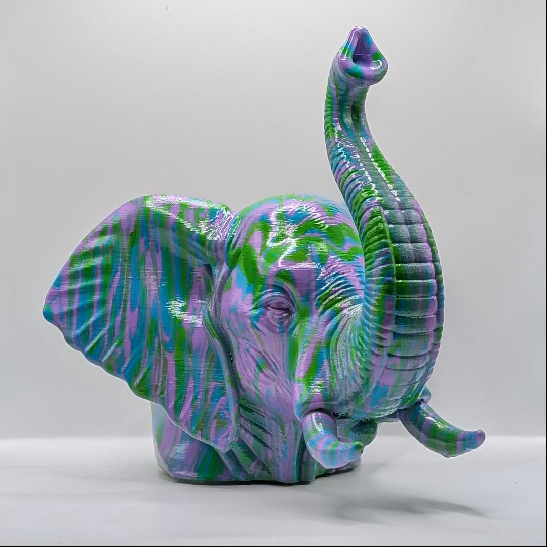 African Elephant Head – Hand Painted