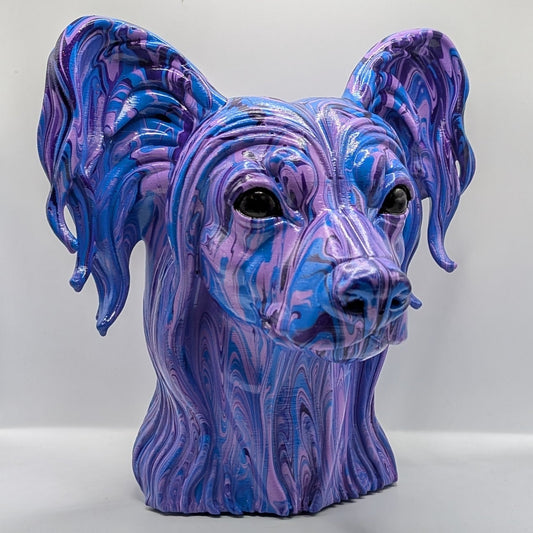 Chinese Crested Dog Head – Hand Painted