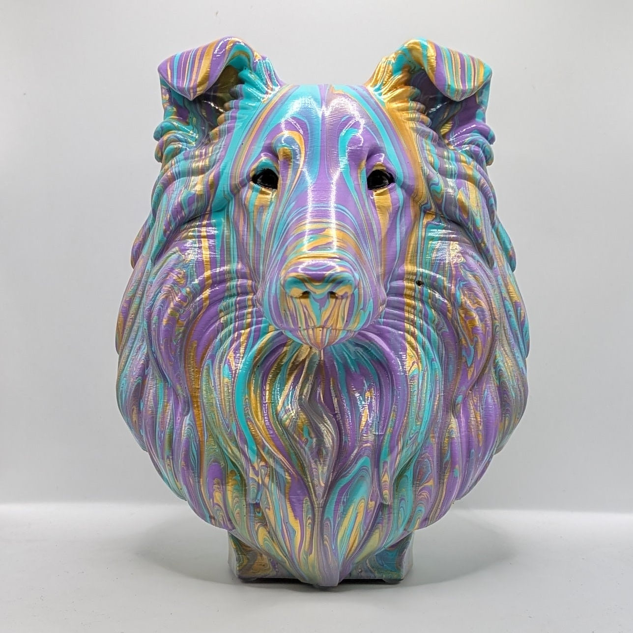 Rough Collie Head – Hand Painted