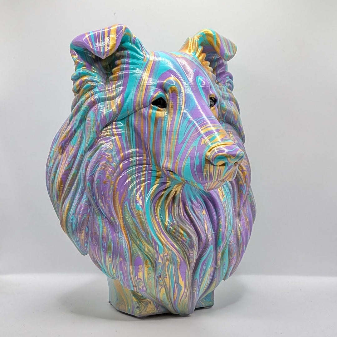 Rough Collie Head – Hand Painted