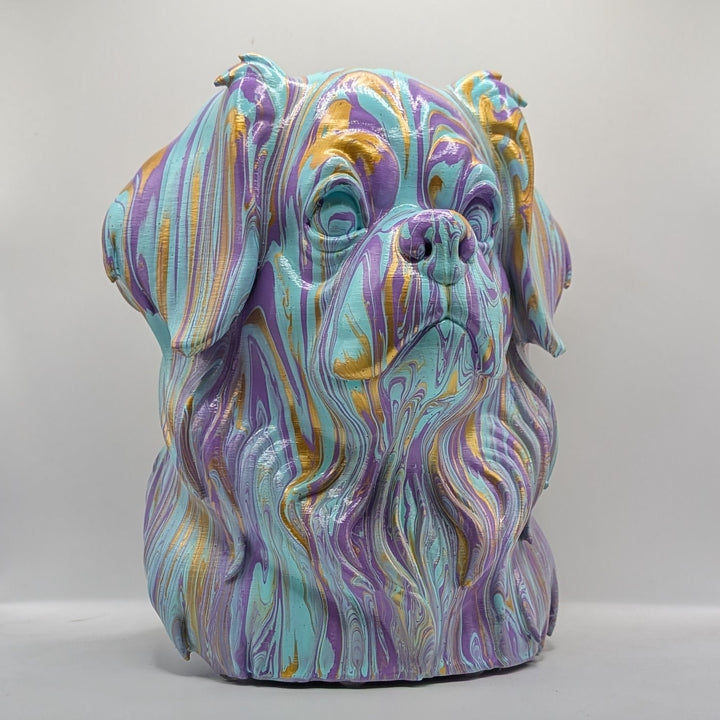 Tibetan Spaniel Head – Hand Painted