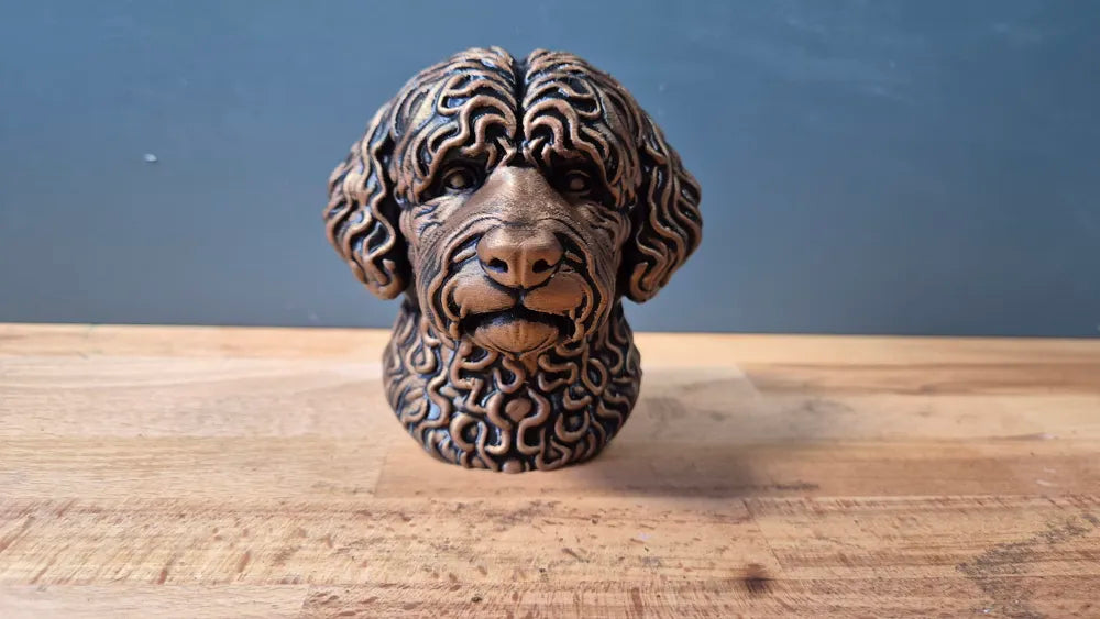 Portuguese Water Dog Head – Hand Painted