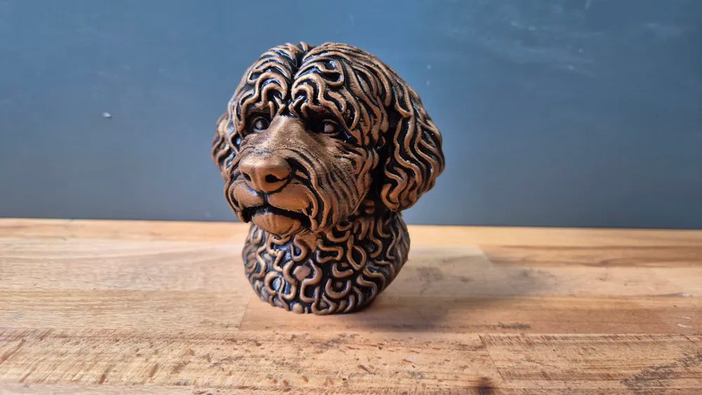 Portuguese Water Dog Head – Hand Painted