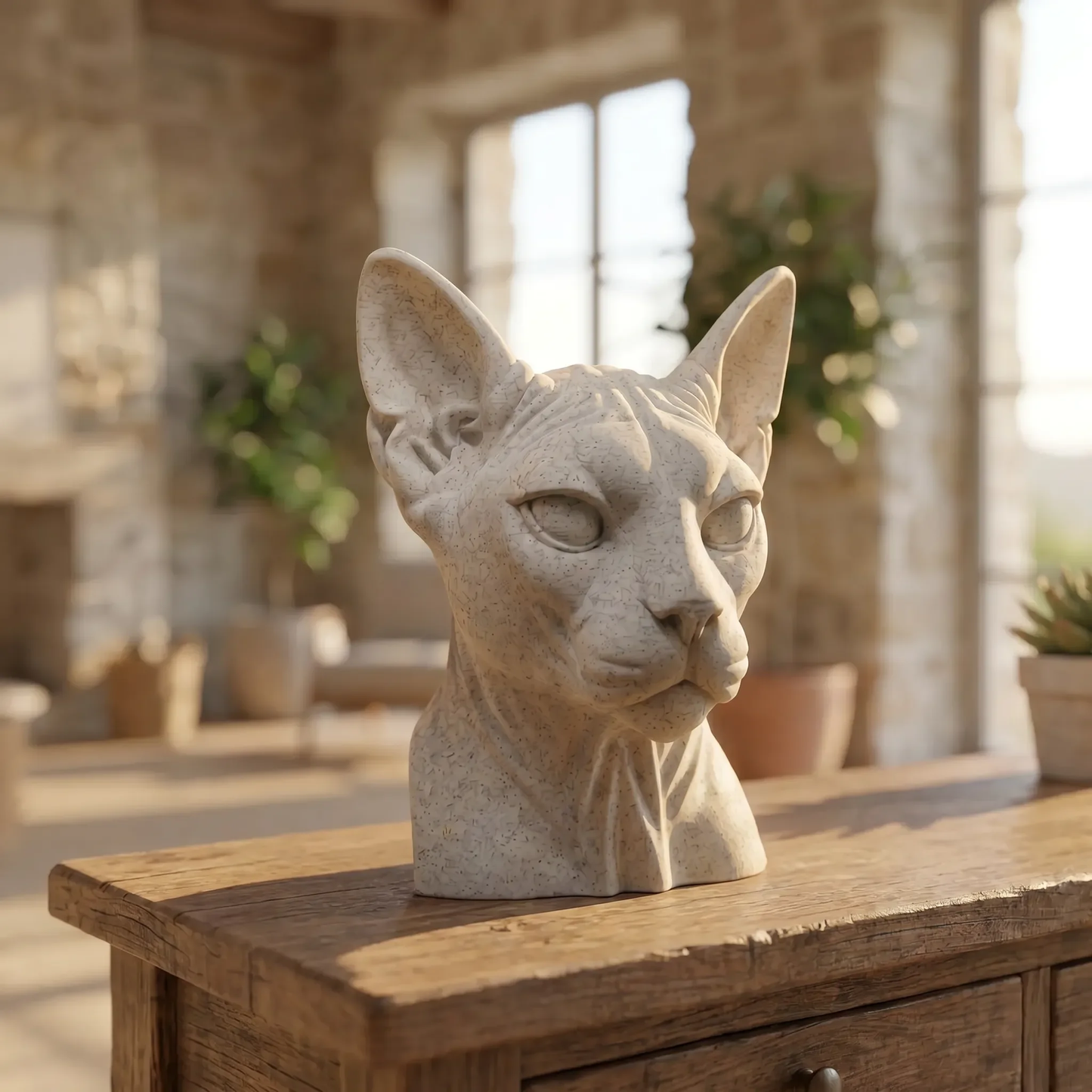 Cat Heads - Stone Style Heads