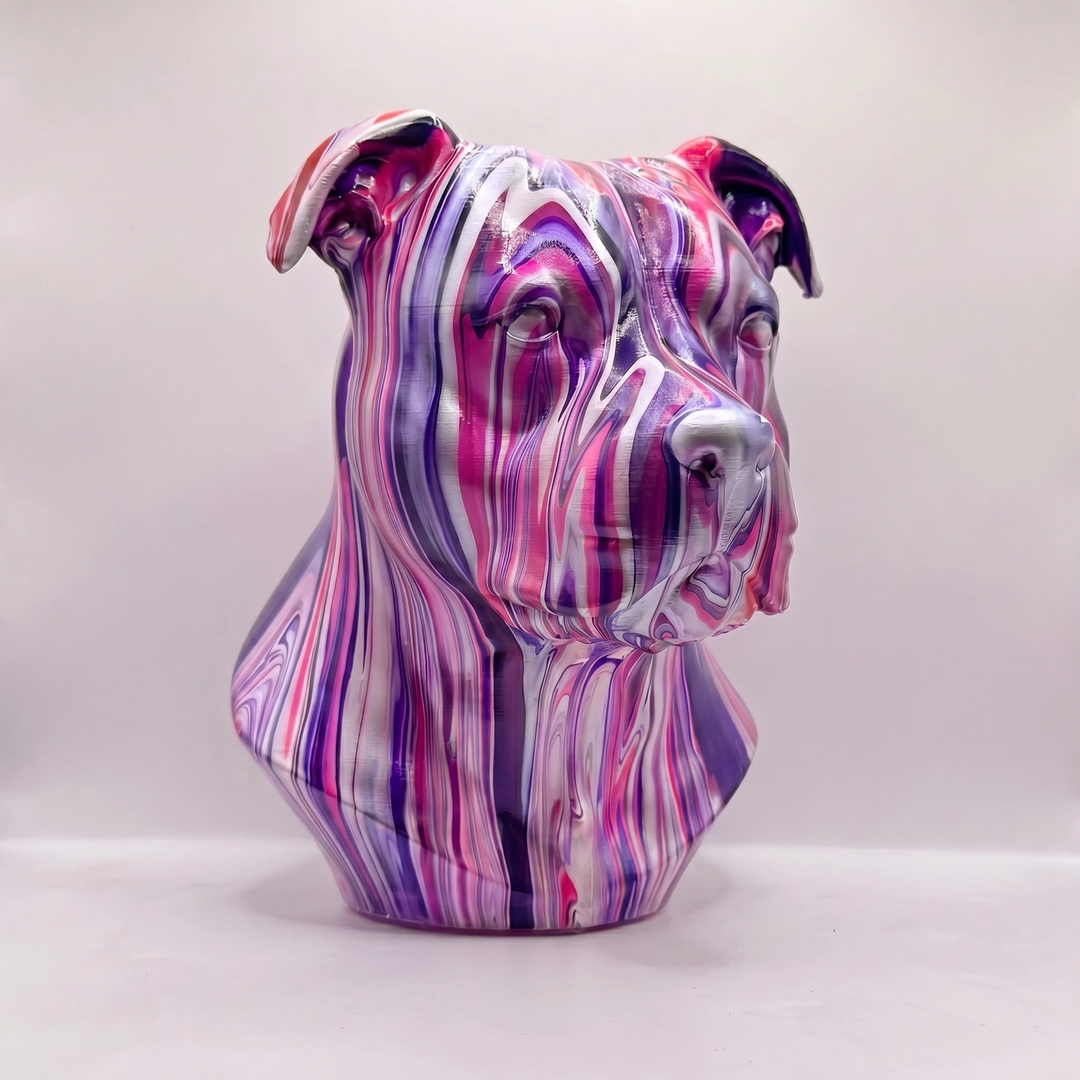 Hand-Painted Staffordshire Bull Terrier Statue – Staffy Head Bust