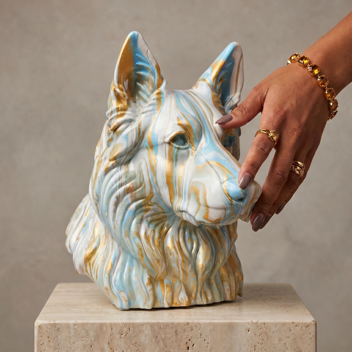 German Shepherd Head – Hand Painted