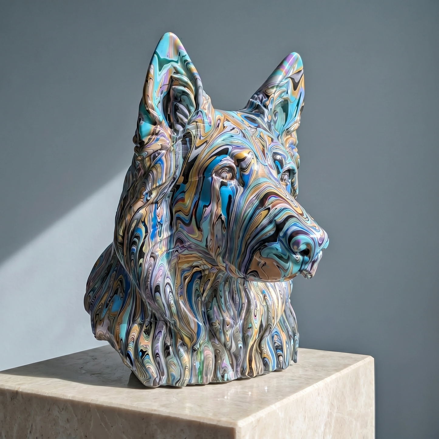German Shepherd Head – Hand Painted
