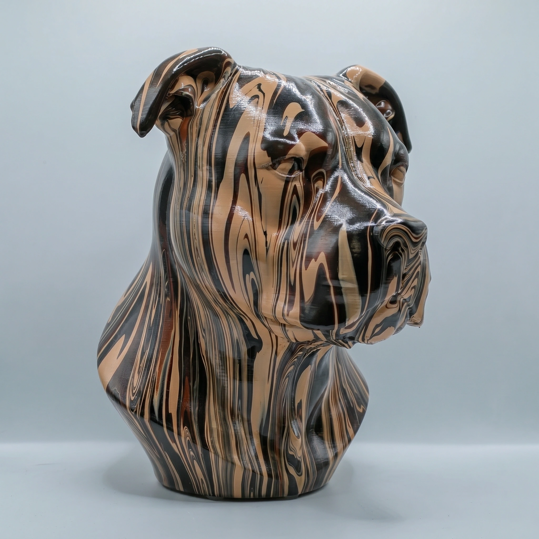 Hand-Painted Staffordshire Bull Terrier Statue – Staffy Head Bust