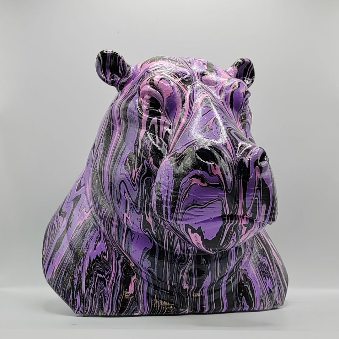 Hippopotamus Head – Hand Painted