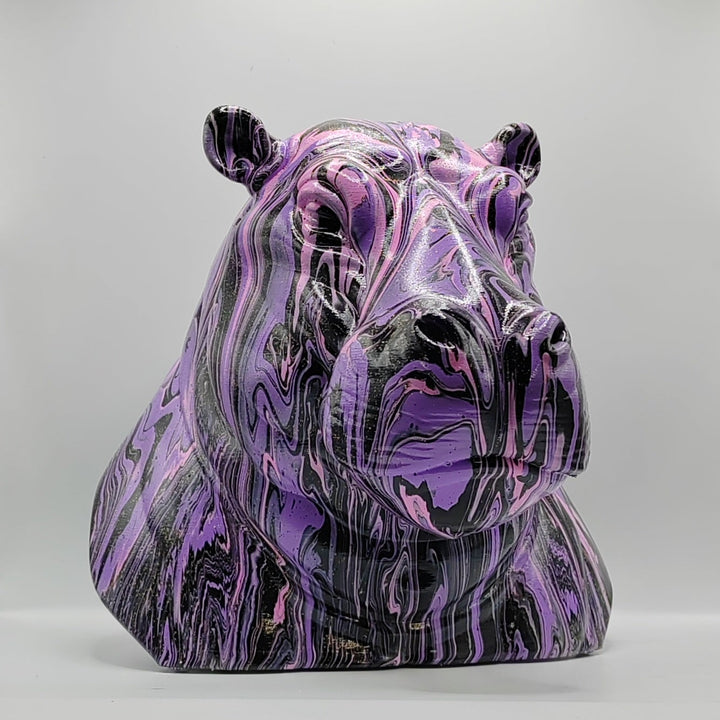 Hippopotamus Head – Hand Painted