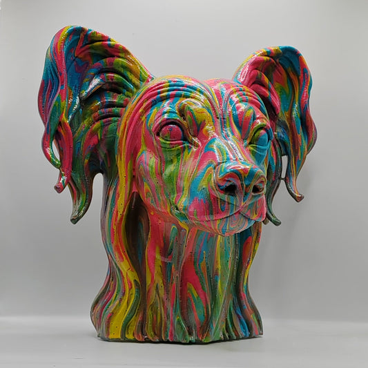 Chinese Crested Dog Head – Hand Painted