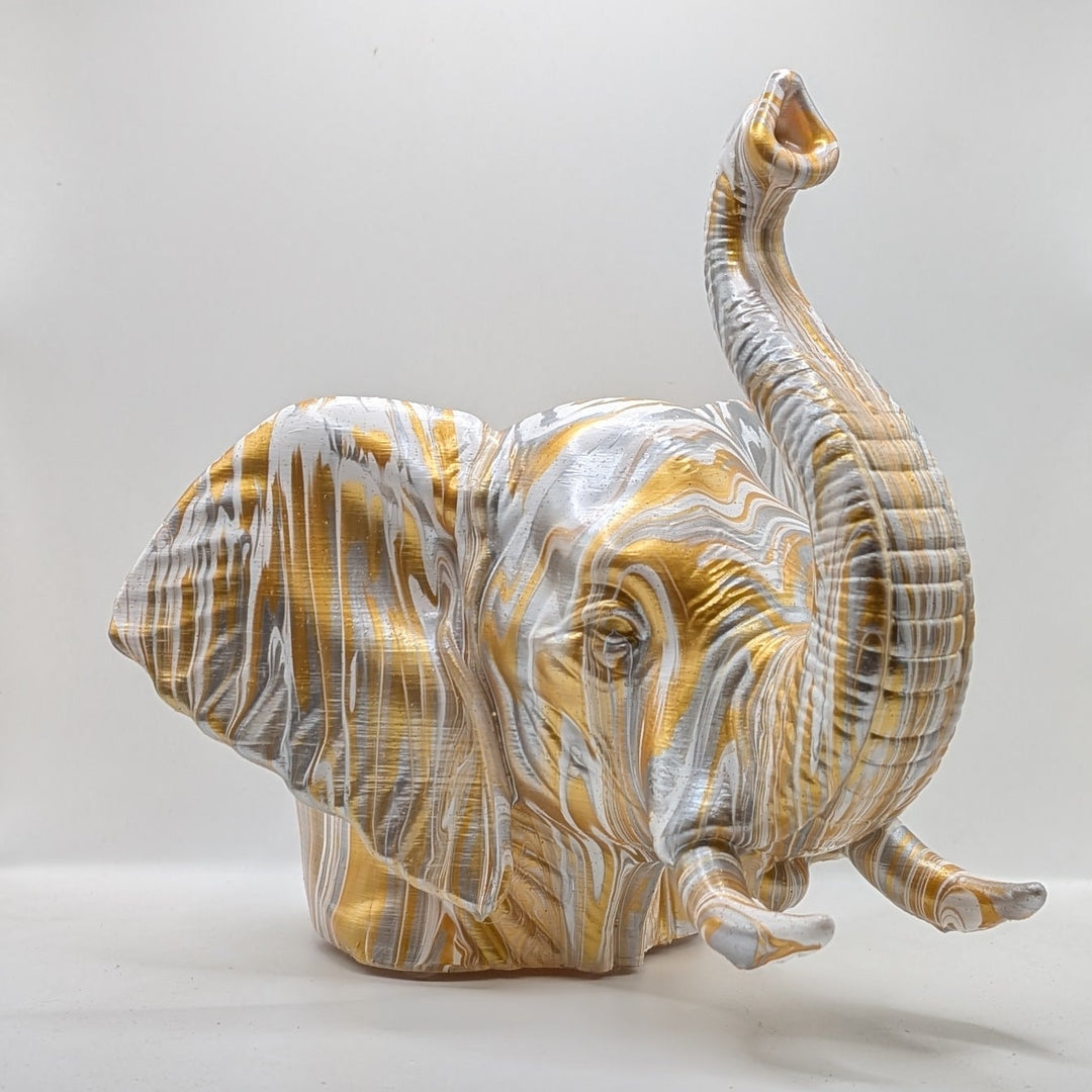 African Elephant Head – Hand Painted