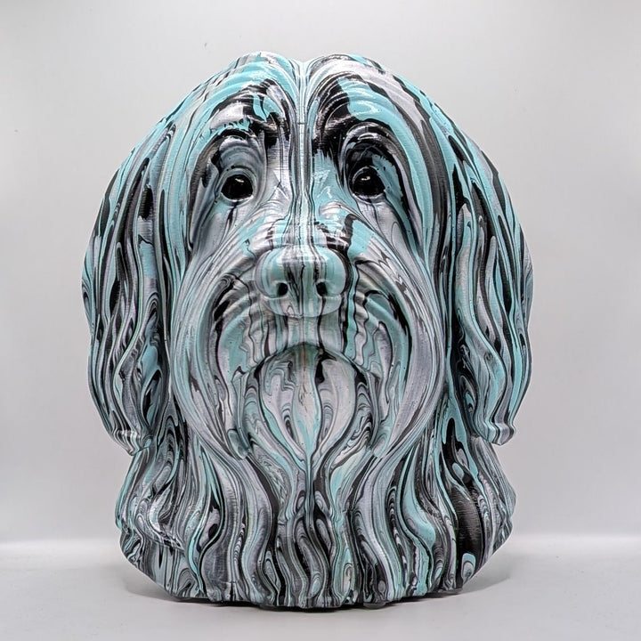 Bearded Collie Head – Hand Painted