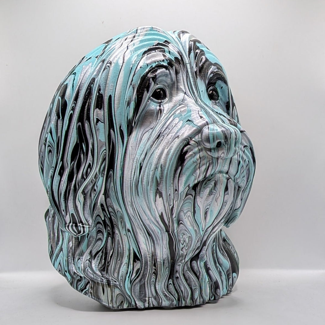 Bearded Collie Head – Hand Painted