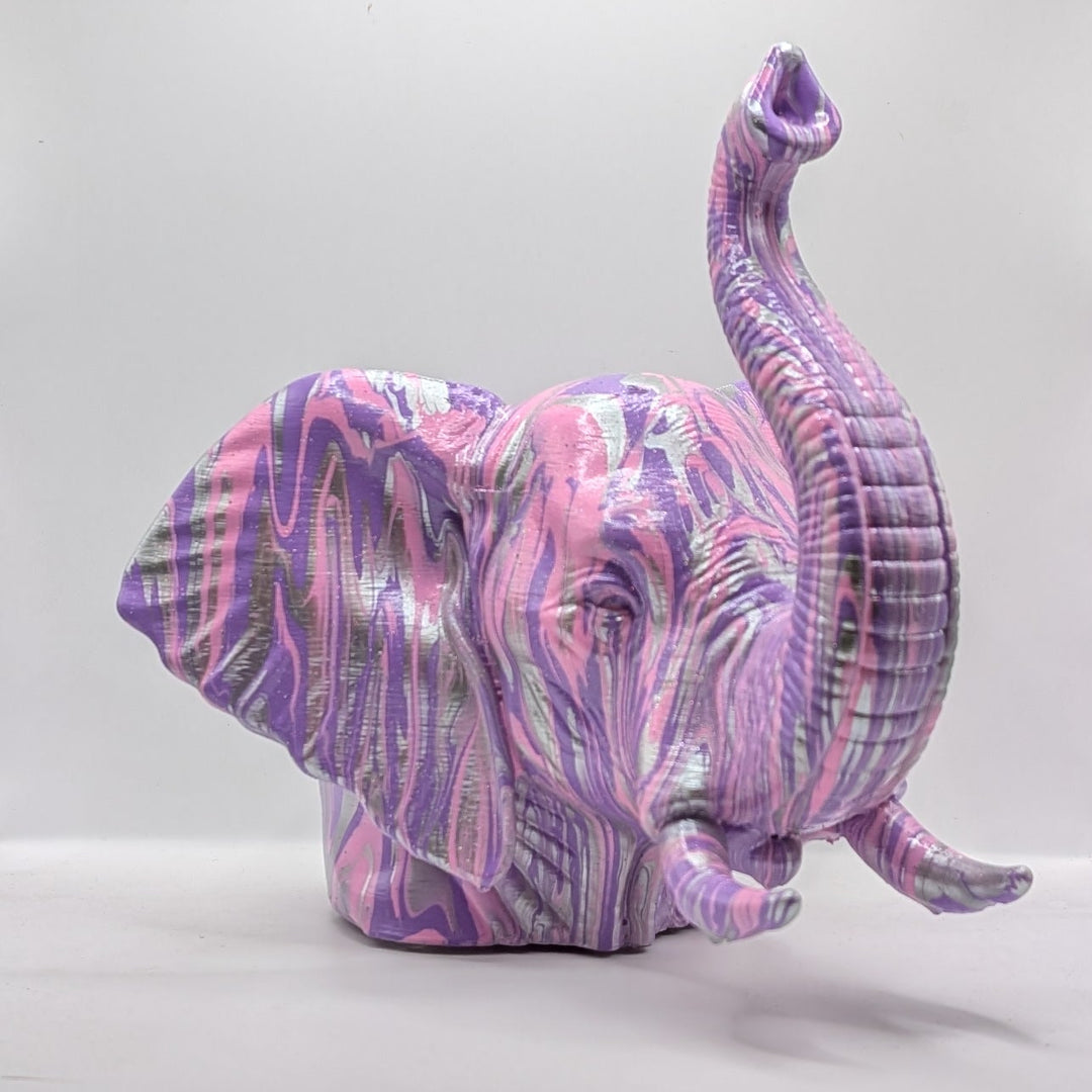 African Elephant Head – Hand Painted
