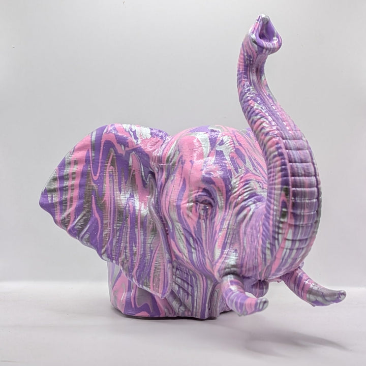 African Elephant Head – Hand Painted